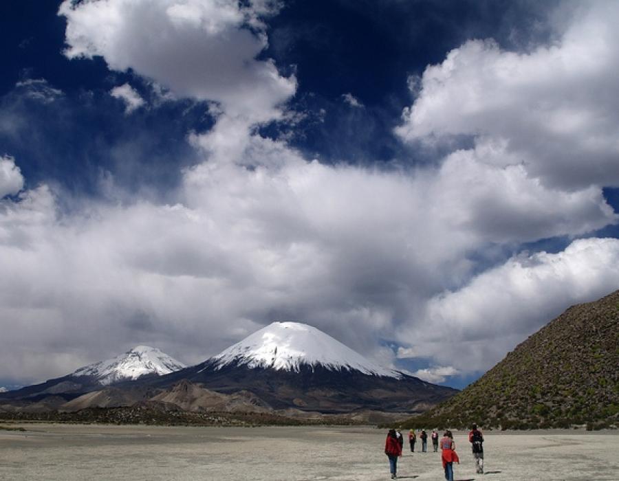 El lago Chungará en el norte de Chile